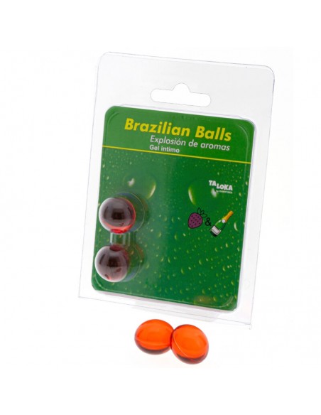 TALOKA BRAZILIAN BALLS GEL iNTIMO FRESAS CHAMPaN 2 BOLAS