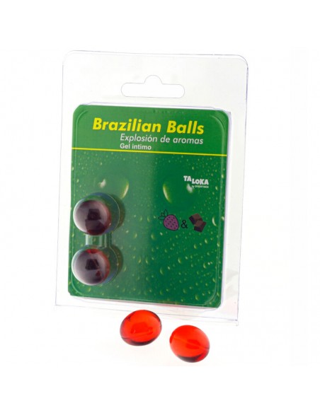 TALOKA BRAZILIAN BALLS GEL iNTIMO FRESA CHOCOLATE 2 BOLAS
