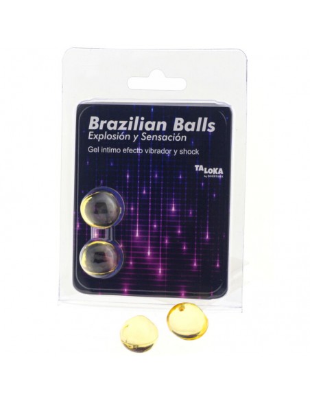 TALOKA BRAZILIAN BALLS GEL EXCITANTE EFECTO VIBRACIoN Y SHOCK 2 BOLAS