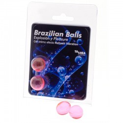 TALOKA BRAZILIAN BALLS GEL EXCITANTE EFECTO VIBRACIoN REFRESCANTE 2 BOLAS