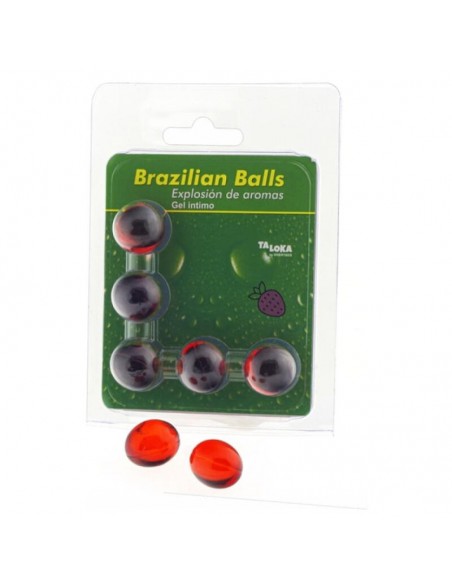 TALOKA BRAZILIAN BALLS GEL iNTIMO FRESA 5 BOLAS