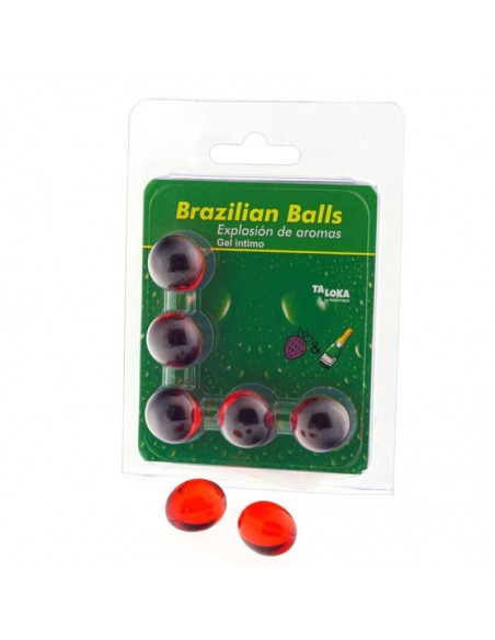 TALOKA BRAZILIAN BALLS GEL iNTIMO FRESAS CHAMPaN 5 BOLAS