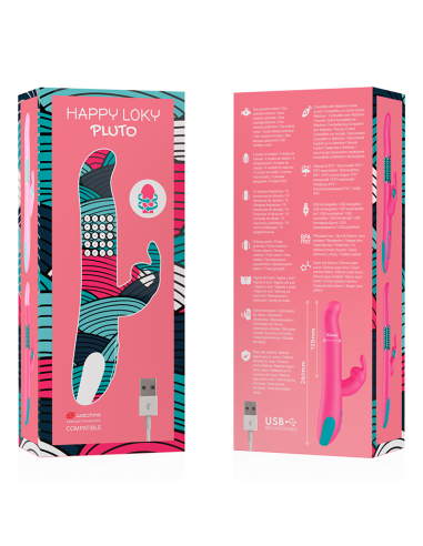 HAPPY LOKY PLUTO RABBIT VIBRATOR ROTATOR COMPATIBLE CON WATCHME WIRELESS TECHNOLOGY