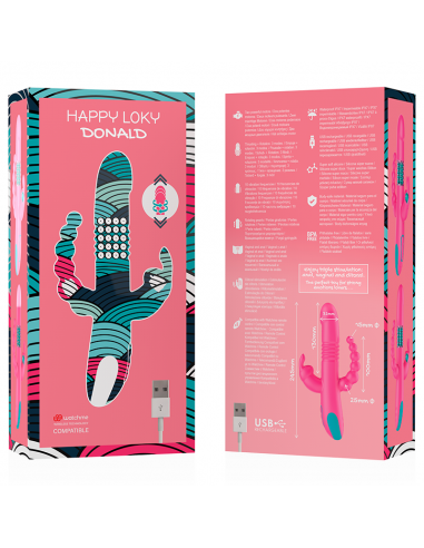 HAPPY LOKY DONALD TRIPLE ESTIMULACIoN ANAL PUNTO G CLiTORIS COMPATIBLE CON WATCHME WIRELESS TECHNOLOGY