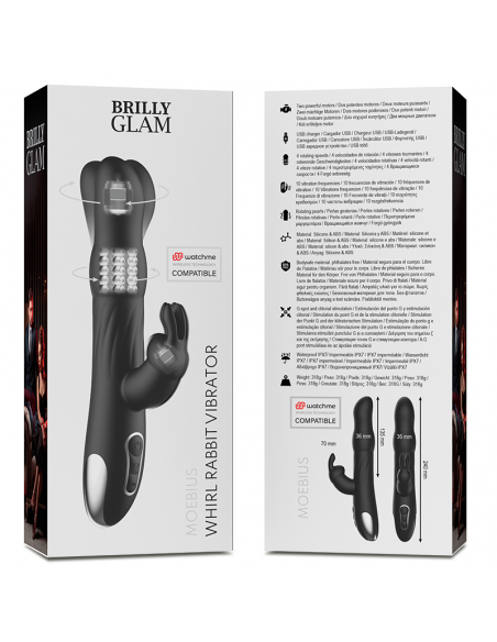 BRILLY GLAM MOEBIUS RABBIT VIBRATOR ROTATOR COMPATIBLE CON WATCHME WIRELESS TECHNOLOGY