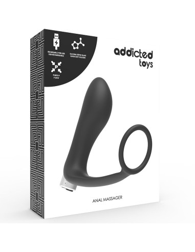 ADDICTED TOYS VIBRADOR PROSTaTICO RECARGABLE NEGRO