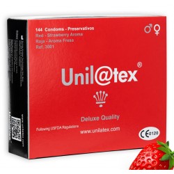 UNILATEX PRESERVATIVOS ROJOS FRESA 144 UDS