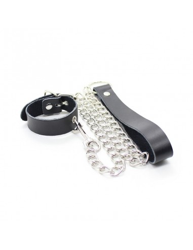 OHMAMA COLLAR Y CORREA PIEL CON CADENA METALICA