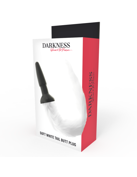DARKNESS PLUG ANAL SILICONA CON COLA BLANCA