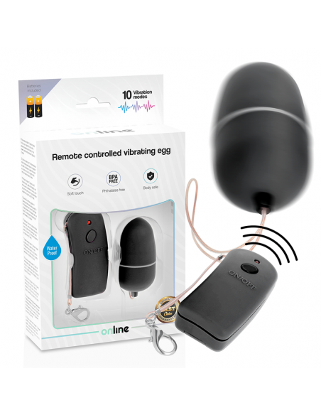 ONLINE HUEVO VIBRADOR CON MANDO CONTROL REMOTO NEGRO
