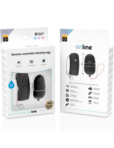 ONLINE HUEVO VIBRADOR CON MANDO CONTROL REMOTO NEGRO