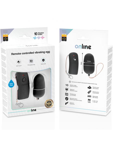 ONLINE HUEVO VIBRADOR CON MANDO CONTROL REMOTO NEGRO