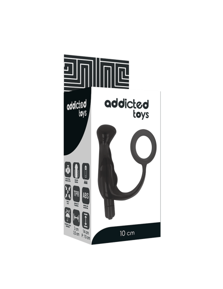 ADDICTED TOYS VIBRADOR PROSTaTICO NEGRO 10 CM
