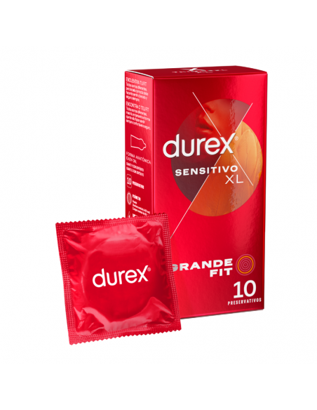 DUREX PRESERVATIVOS SENSITIVO XL 10 UNIDADES