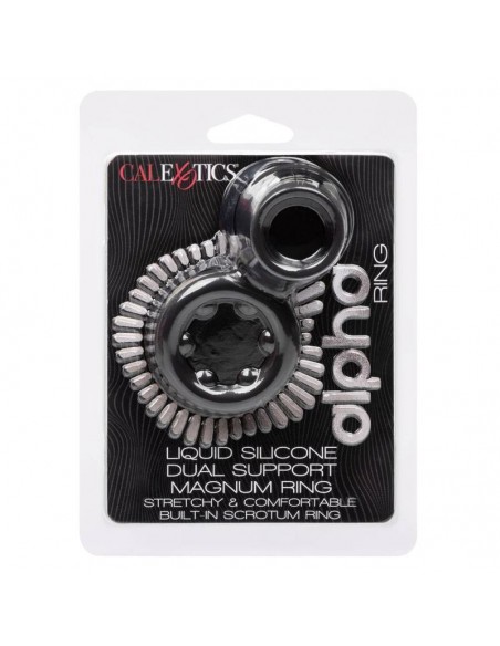 CALIFORNIA EXOTICS ALPHA DUAL MAGNUM RING NEGRO