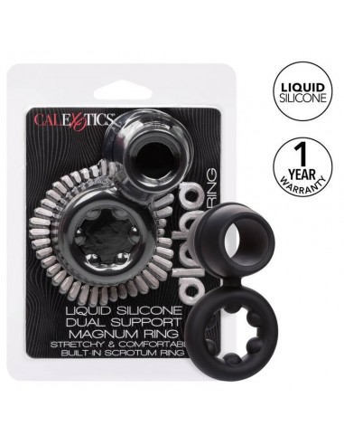 CALIFORNIA EXOTICS ALPHA DUAL MAGNUM RING NEGRO