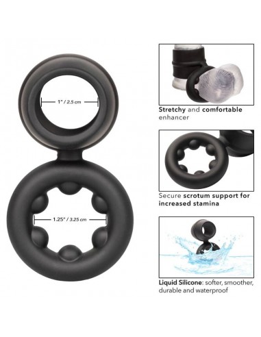 CALIFORNIA EXOTICS ALPHA DUAL MAGNUM RING NEGRO