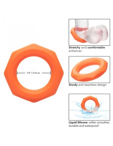 CALIFORNIA EXOTICS ALPHA SEXAGON RING NARANJA