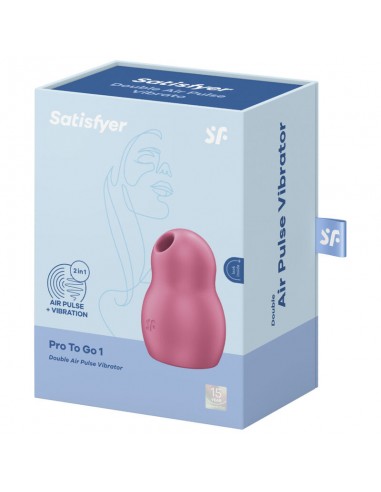 SATISFYER PRO TO GO 1 ESTIMULADOR Y VIBRADOR DOBLE ROJO