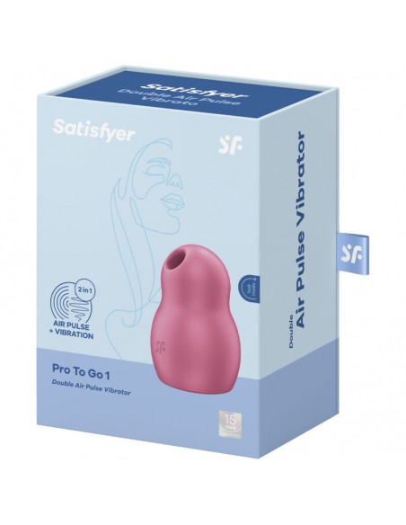 SATISFYER PRO TO GO 1 ESTIMULADOR Y VIBRADOR DOBLE ROJO