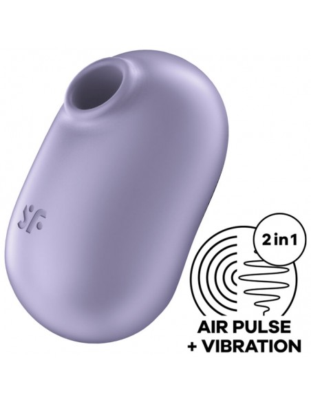 SATISFYER PRO TO GO 2 ESTIMULADOR Y VIBRADOR DOBLE VIOLETA