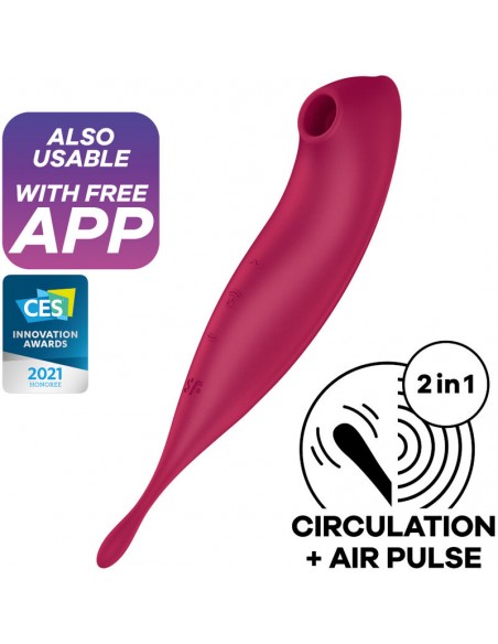 SATISFYER TWIRLING PRO ESTIMULADOR Y VIBRADOR APP ROJO SATISFYER TWIRLING PRO ESTIMULADOR Y VIBRADOR APP ROJO