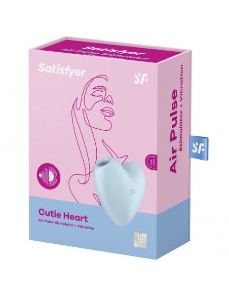 SATISFYER CUTIE HEART ESTIMULADOR Y VIBRADOR AZUL