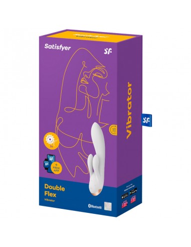 SATISFYER DOUBLE FLEX VIBRADOR APP BLANCO