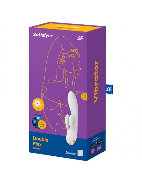 SATISFYER DOUBLE FLEX VIBRADOR APP BLANCO