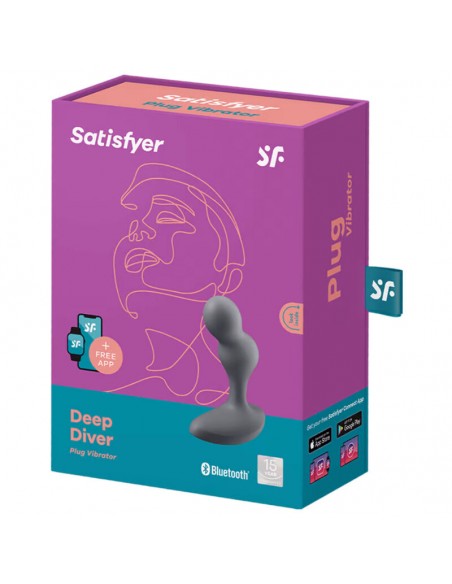 SATISFYER DEEP DIVER PLUG VIBRADOR APP GRIS
