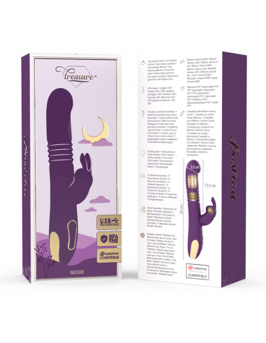 TREASURE BASTIAN RABBIT UP DOWN ROTATOR VIBRATOR COMPATIBLE CON WATCHME WIRELESS TECHNOLOGY