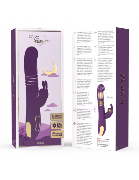 TREASURE BASTIAN RABBIT UP DOWN ROTATOR VIBRATOR COMPATIBLE CON WATCHME WIRELESS TECHNOLOGY