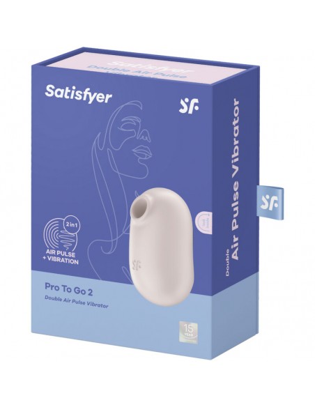SATISFYER PRO TO GO 2 ESTIMULADOR Y VIBRADOR DOBLE BEIGE