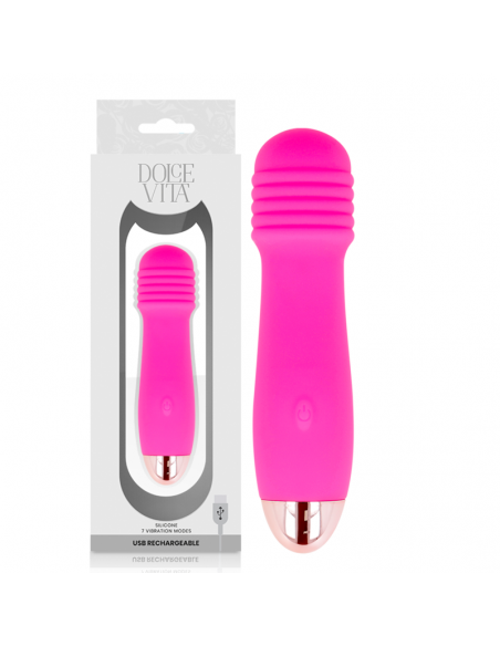 DOLCE VITA VIBRADOR RECARGABLE THREE ROSA 7 VELOCIDADES