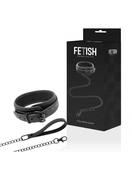 FETISH SUBMISSIVE COLLAR CON CADENA CON FORRO DE NOPRENO