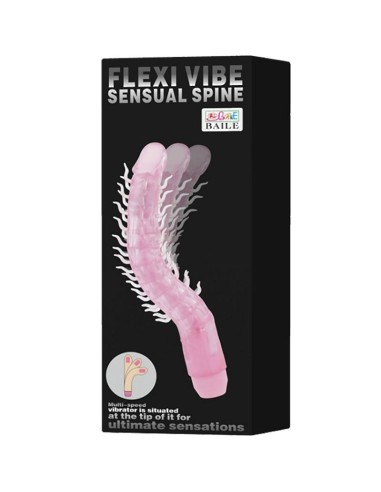 FLEXI VIBE SENSUAL SPINE BENDABLE VIBRATING DILDO LILA 235 CM