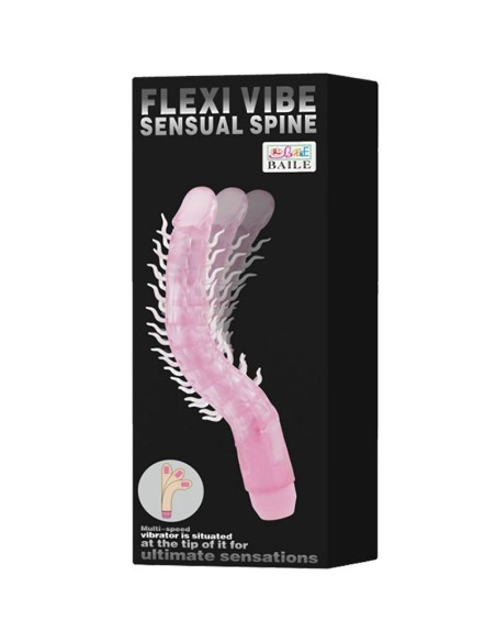 FLEXI VIBE SENSUAL SPINE BENDABLE VIBRATING DILDO LILA 235 CM