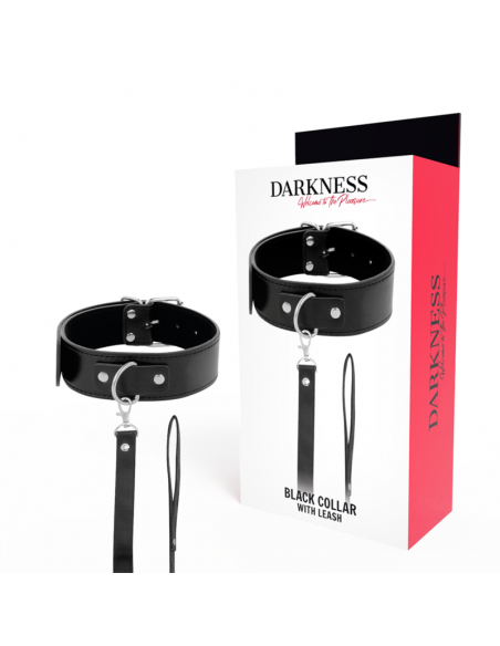 DARKNESS COLLAR DE POSTURA CON CADENA LEATHER