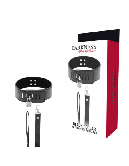 DARKNESS COLLAR BDSM CON CANDADO NEGRO