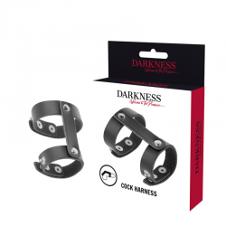 DARKNESS ANILLO PENE Y TESTICULOS AJUSTABLE LEATHER