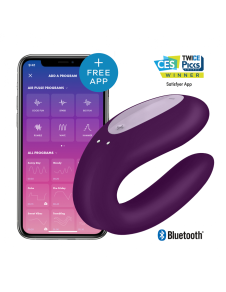 SATISFYER DOUBLE JOY CON APP MORADO