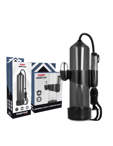 PUMP ADDICTED BOMBA ERECCIoN RX5 NEGRO CON VIBRADOR