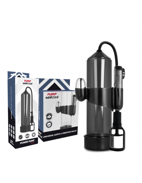 PUMP ADDICTED BOMBA ERECCIoN RX7 NEGRO CON VIBRADOR