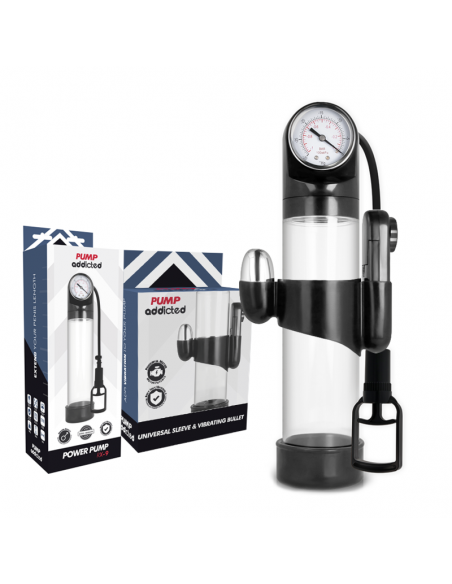 PUMP ADDICTED BOMBA ERECCIoN RX9 TRANSPARENTE CON VIBRADOR