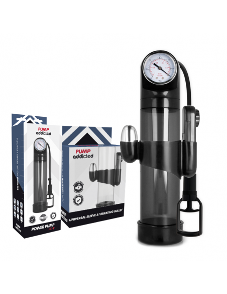PUMP ADDICTED BOMBA ERECCIoN RX9 NEGRO CON VIBRADOR