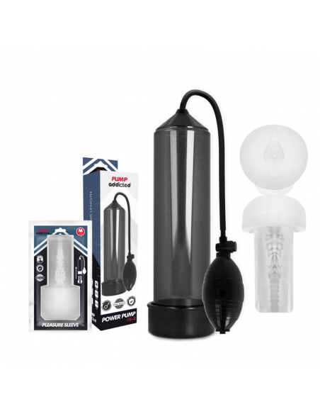 PUMP ADDICTED RX3 BOMBA ERECCIoN TRANSPARENTE CON MASTURBADOR