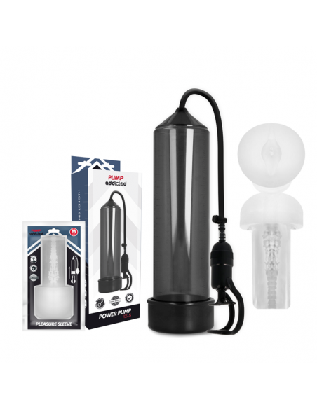 PUMP ADDICTED BOMBA ERECCIoN RX5 BLACK CON MASTURBADOR
