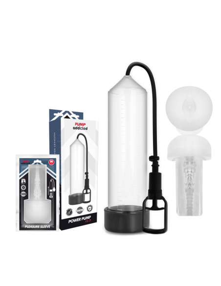 PUMP ADDICTED BOMBA ERECCIoN RX7 TRANSPARENTE CON MASTURBADOR