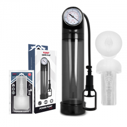 PUMP ADDICTED BOMBA ERECCIoN RX9 NEGRO CON MASTURBADOR