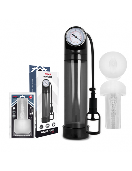 PUMP ADDICTED BOMBA ERECCIoN RX9 NEGRO CON MASTURBADOR
